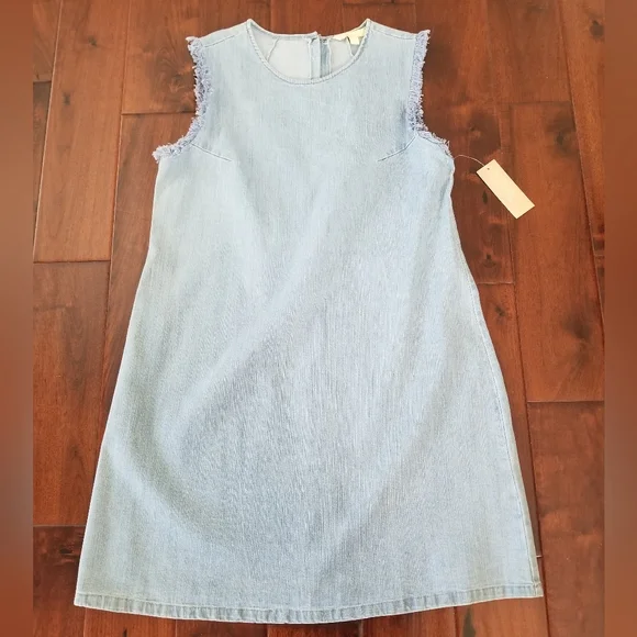 Hope & Harlow Dresses | Hope & Harlow Frayed Denim Sleeveless Dress, Light Blue - Size 10 Nwt | Color: Blue | Size: 10 | Desdb25'S Closet